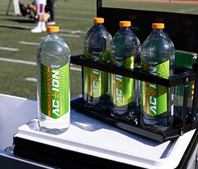 Action Alkaline Water on the football field